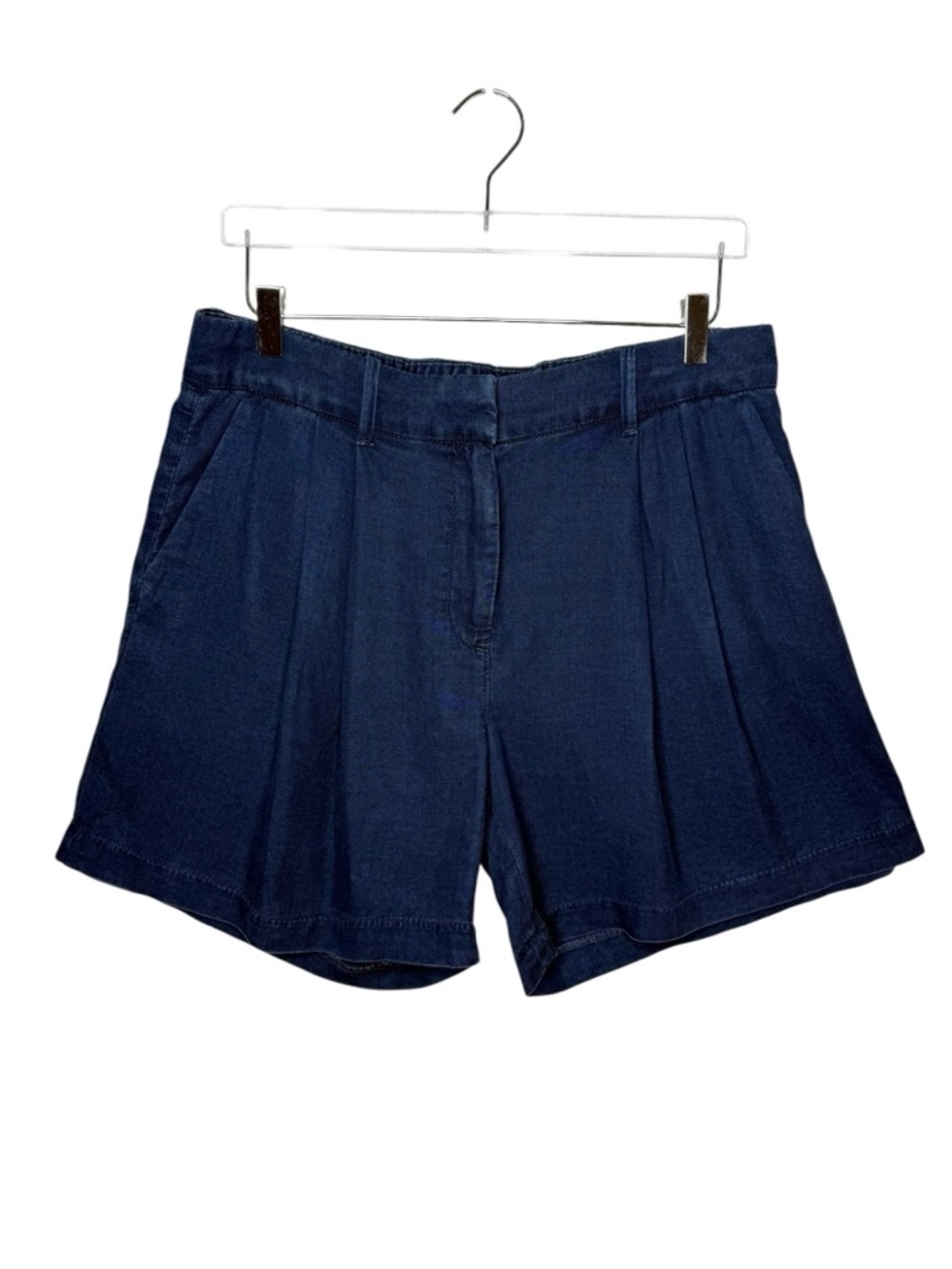 NEW American Eagle Navy Soft High Rise Pleated Womenโs Resort Shorts Sz 10
